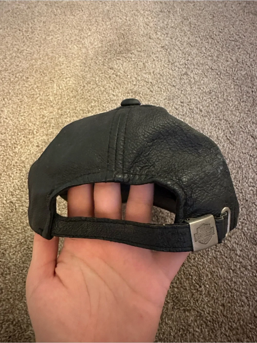 Harley-Davidson Black Hat with Orange Logo Patch